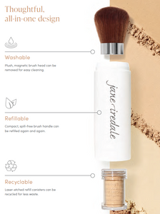 Jane Iredale - Amazing Base Loose Mineral Powder Foundation Refillable Brush (includes 2 refills!) - Totally Refreshed Steam and Spa